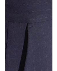 Pantalon de costume à rayures verticales bleu marine Victoria Beckham