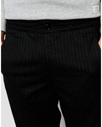 Pantalon de costume à rayures verticales gris foncé Asos