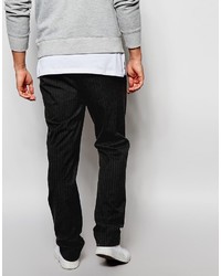 Pantalon de costume à rayures verticales gris foncé Asos