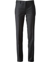 Pantalon de costume à rayures verticales gris foncé Tagliatore