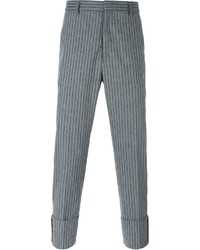 Pantalon de costume à rayures verticales gris MSGM