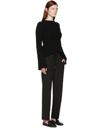 Pantalon de costume à rayures verticales noir Helmut Lang