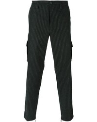 Pantalon de costume à rayures verticales noir Kenzo