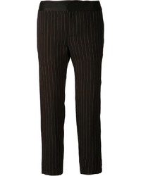 Pantalon de costume à rayures verticales noir Thakoon