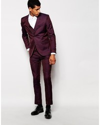 Pantalon de costume bordeaux Selected