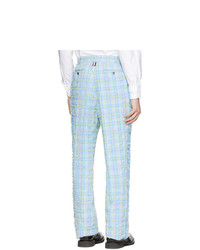 Pantalon de costume écossais bleu clair Thom Browne