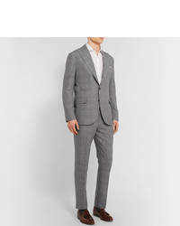 Pantalon de costume écossais gris Brunello Cucinelli