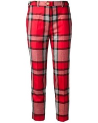 Pantalon de costume écossais rouge Vivienne Westwood
