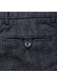 Pantalon de costume en laine à carreaux bleu marine Etro