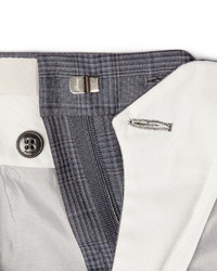 Pantalon de costume en laine à carreaux gris Brioni