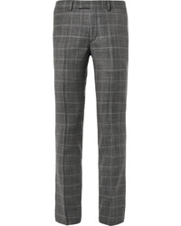 Pantalon de costume en laine à carreaux gris Sandro