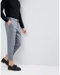 Pantalon de costume en laine à carreaux gris Asos
