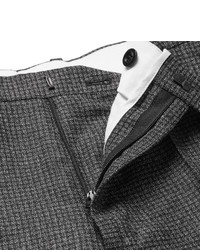 Pantalon de costume en laine à carreaux noir Maison Margiela