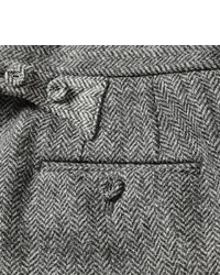 Pantalon de costume en laine à chevrons gris foncé Thom Browne