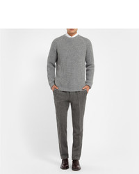 Pantalon de costume en laine à chevrons gris foncé Valentino