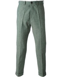 Pantalon de costume en laine à chevrons gris (+) People