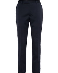 Pantalon de costume en laine bleu marine Alexander McQueen