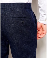 Pantalon de costume en laine bleu marine Asos