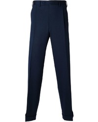 Pantalon de costume en laine bleu marine Canali