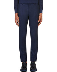 Pantalon de costume en laine bleu marine Calvin Klein