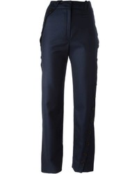 Pantalon de costume en laine bleu marine Courreges