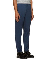 Pantalon de costume en laine bleu marine Kenzo