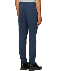 Pantalon de costume en laine bleu marine Kenzo