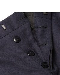 Pantalon de costume en laine bleu marine Prada