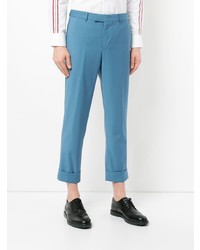 Pantalon de costume en laine en pied-de-poule bleu CK Calvin Klein