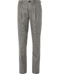 Pantalon de costume en laine en pied-de-poule gris