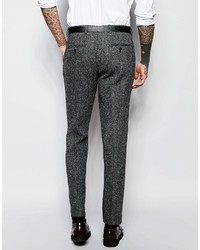 Pantalon de costume en laine gris foncé Asos