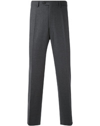 Pantalon de costume en laine gris foncé Brioni