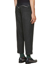 Pantalon de costume en laine gris foncé Kolor
