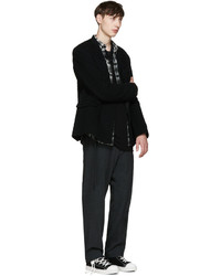 Pantalon de costume en laine gris foncé Miharayasuhiro