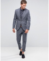 Pantalon de costume en laine gris foncé Selected