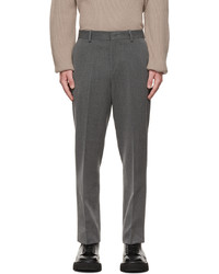 Pantalon de costume en laine gris foncé Solid Homme