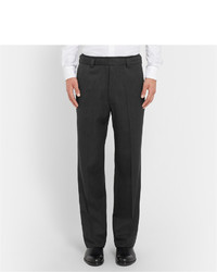 Pantalon de costume en laine gris foncé Valentino