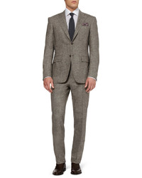 Pantalon de costume en laine gris Canali