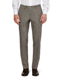 Pantalon de costume en laine gris Canali