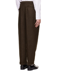 Pantalon de costume en laine marron foncé Magliano