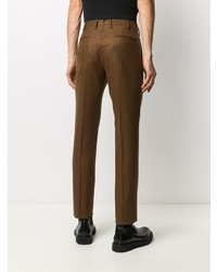 Pantalon de costume en laine marron Incotex