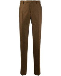 Pantalon de costume en laine marron Incotex