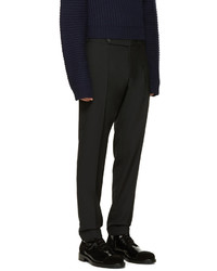 Pantalon de costume en laine noir Carven