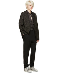 Pantalon de costume en laine noir Lanvin