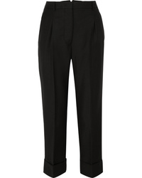 Pantalon de costume en laine noir Prada