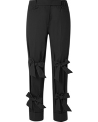 Pantalon de costume en laine orné noir