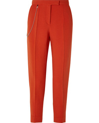Pantalon de costume en laine orné orange