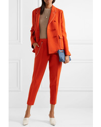 Pantalon de costume en laine orné orange Bottega Veneta