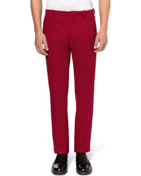 Pantalon de costume en laine rouge Jil Sander