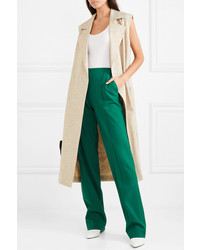 Pantalon de costume en laine vert Diane von Furstenberg
